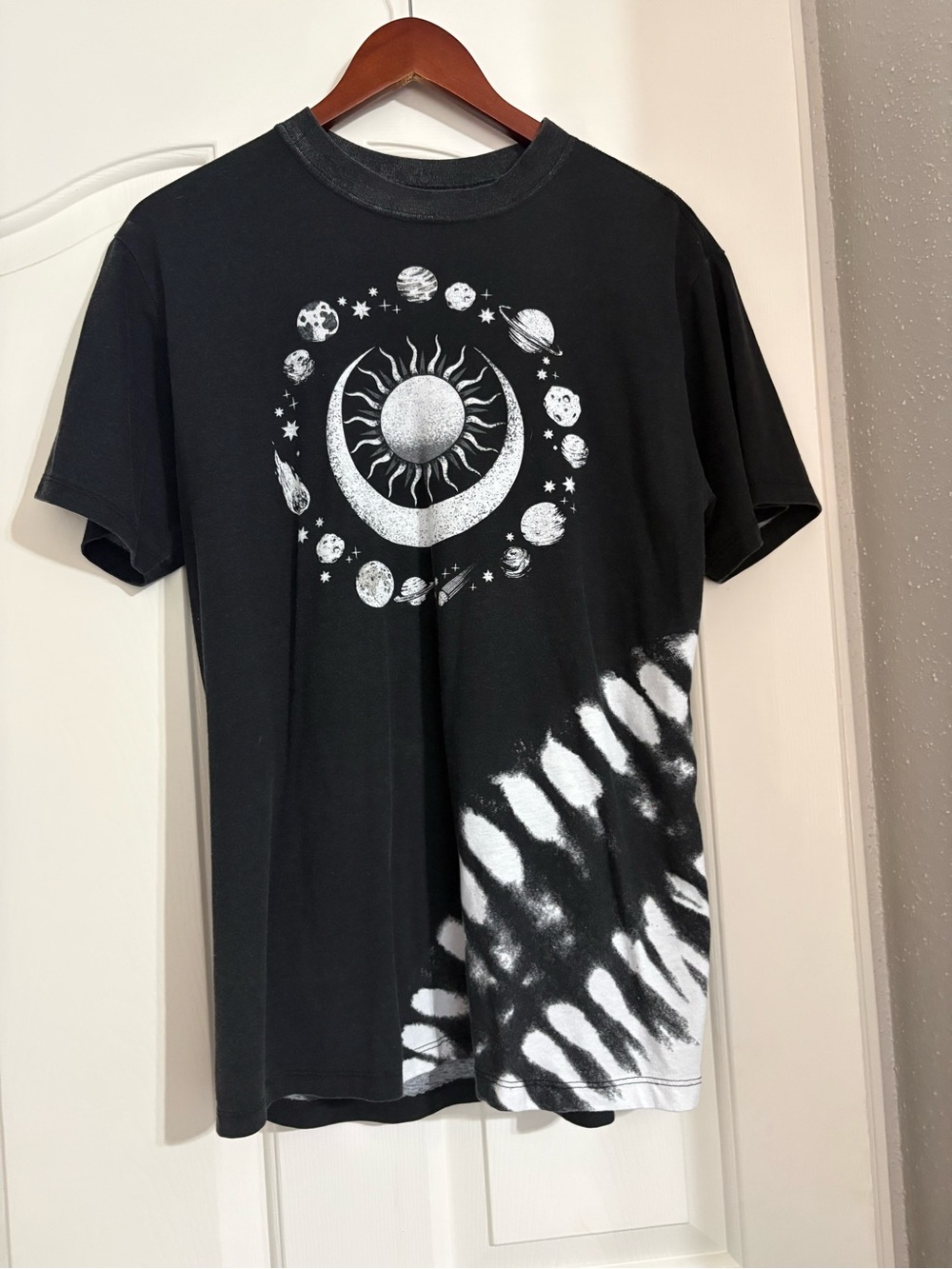 Black Celestial Tie-Dye Short Sleeve Tee